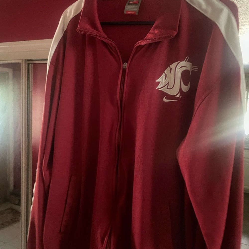 Nike Men's Crimson and White Bomber Jacket